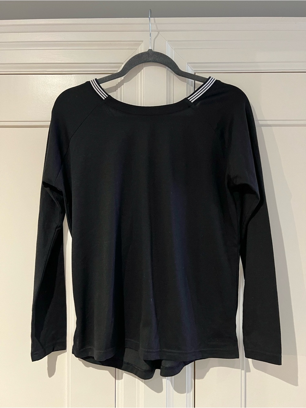 Adidas Black Top with White Stripe Accents, M
